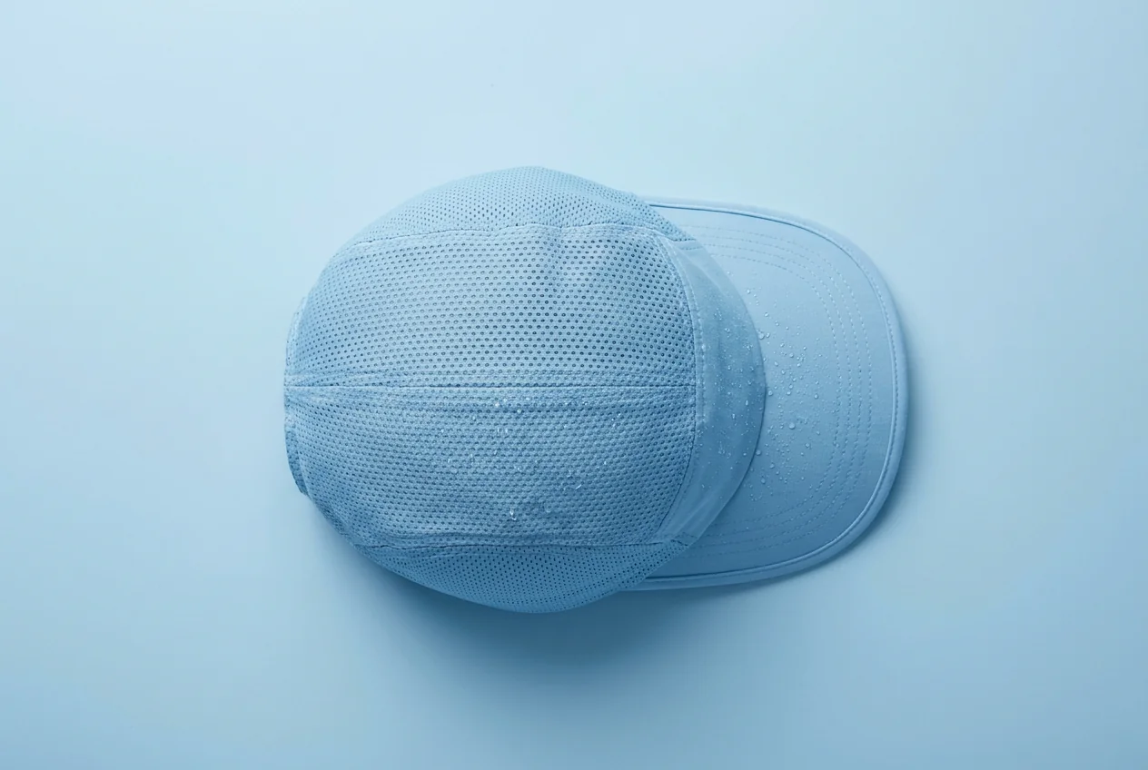 Cooling cap with evaporative crown panel