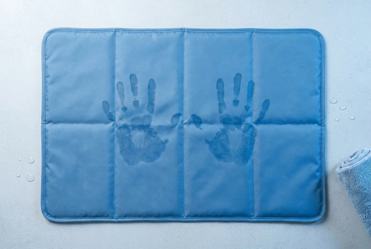 Pressure-activated gel pet cooling mat