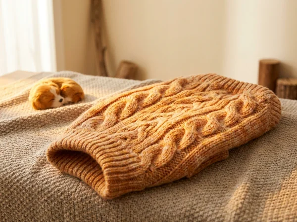 Knit dog warming sweater